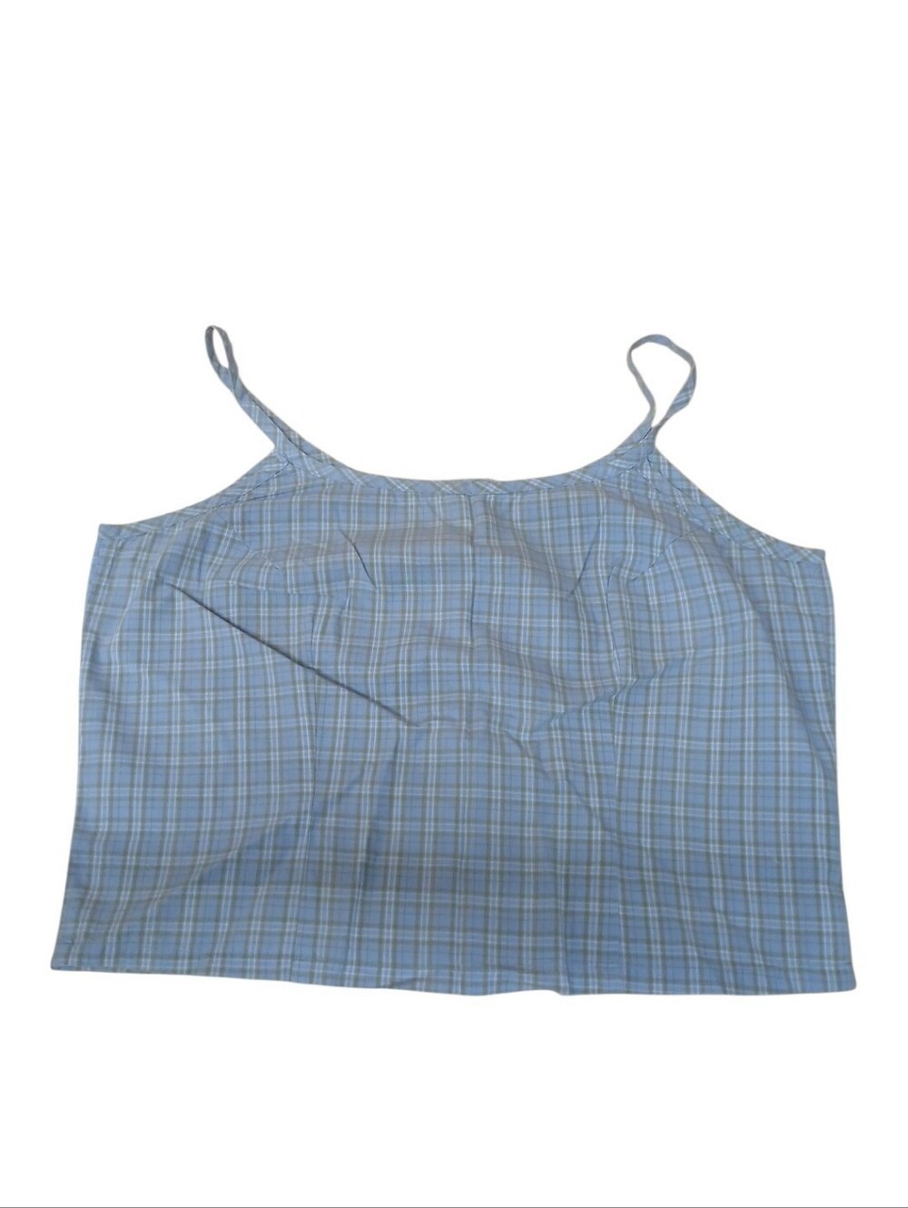 American Eagle Outfitters Vintage Button Back Light Blue Plaid Camisole Medium